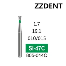100 PCS SI-47C 805-014C Inverted Cone Green Coarse Grit FG Dental Diamond Burs