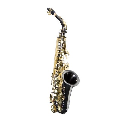 MZAS-333 Altsaxophon Schwarz Lackiert Messingkorpus Eb Stimmung Einsteiger