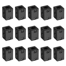 15 Pcs Ferrite Filter Ring Core Cable Clip ID 10mm Square Style, Black