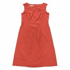 Dressbarn Womens Coral Orange Portrait Collar Sleeveless Sheath Dress Size 4