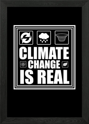 Gerahmtes Wandbild Poster Leinwanddruck Bild Klimawandel ist real