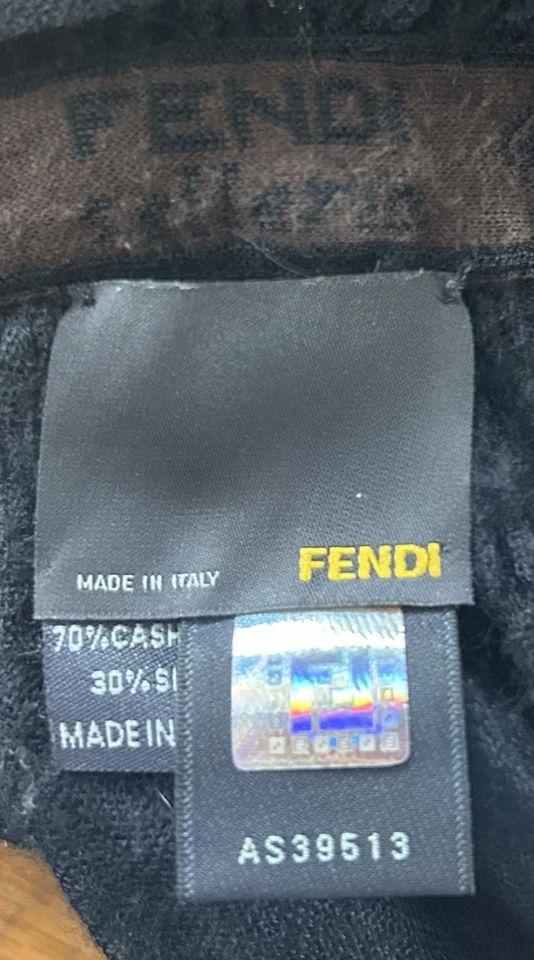 FENDI PIEL DE VISÓN CACHEMIR Estola Bufanda Chal Envoltura Motivo Floral REGALO Italia Foto 3 de 4