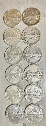 Lot Of 12 Walking Liberty Half Dollars some AU Few KEY DATES NICE SET