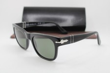NEW PERSOL P 3269-S 95/58 BLACK SILVER POLARIZED AUTHENTIC SUNGLASSES 52-20