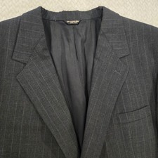 VTG Bill Blass Mens Wool Blazer Charcoal Pinstripe 2 Button Classic USA Made