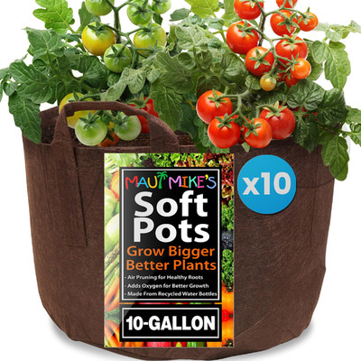 Maui Mike'S Maui Mikes Root Pouch 10 Gallon/ 10 Pack Heavy Duty Tomato Grow