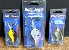 Bill Lewis Crankbait Lures-LOT OF 3-6ft, 12ft Dives, 2 1/4" & 2 1/2", Shad Blaze
