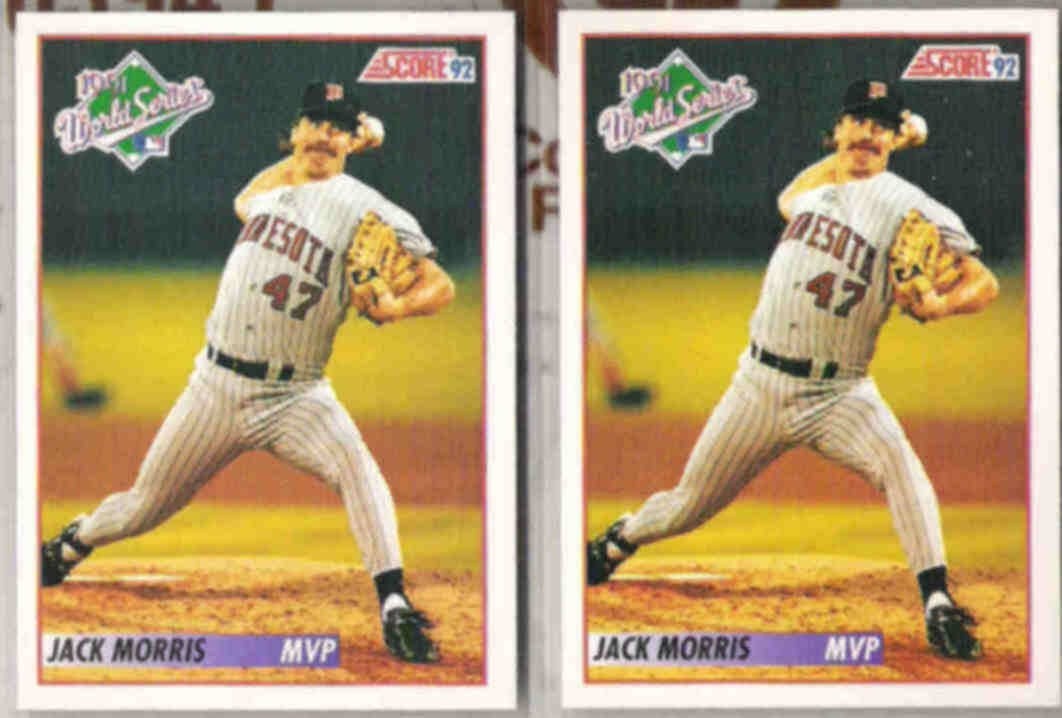 JACK MORRIS (2) 1992 Score Series MVP #798. TWINS