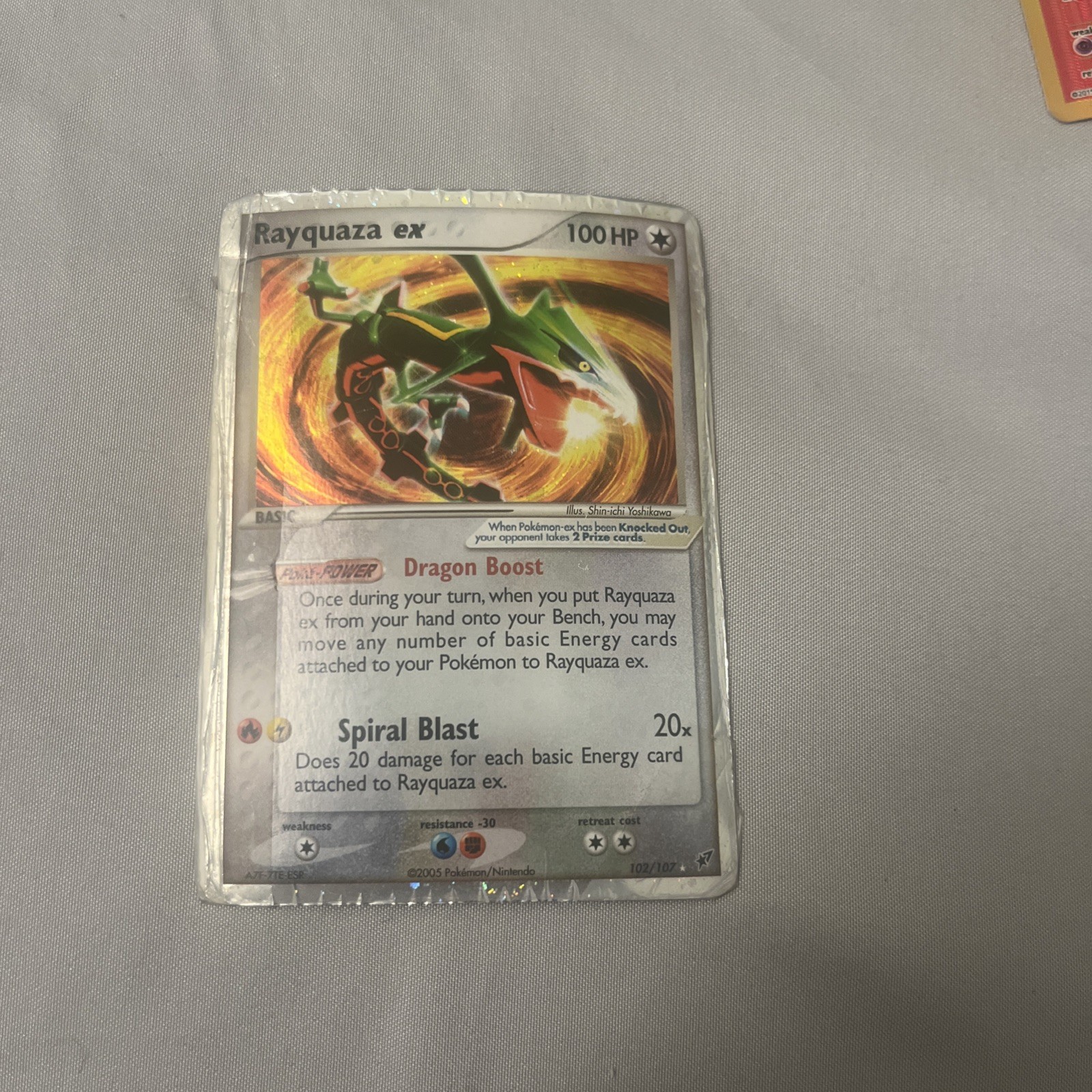Rayquaza ex 102/107 Deoxys Holofoil Ultra Rare Swirl Pokemon TCG
