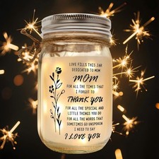 Christmas Gifts for Mom, Mason Jar Night Lights, Mothers Day Birthday Gifts for