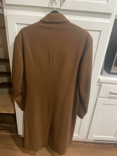 Men’s Size 42 Long Tobacco Color, 100% Wool Coat By Joseph Banks image 10