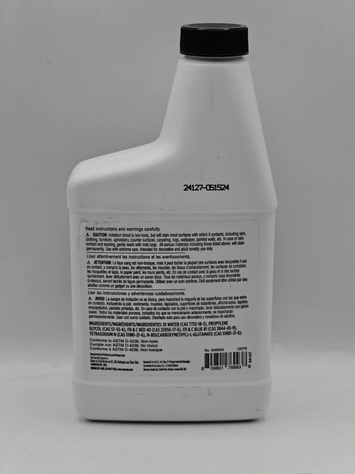 16 onzas falsa pinta de sangre de imitación cantada disfraz escenario rojo sangre Foto 3 de 4