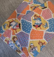 Raggedy Ann and Andy Flat Sheet Vintage 63" X 104"