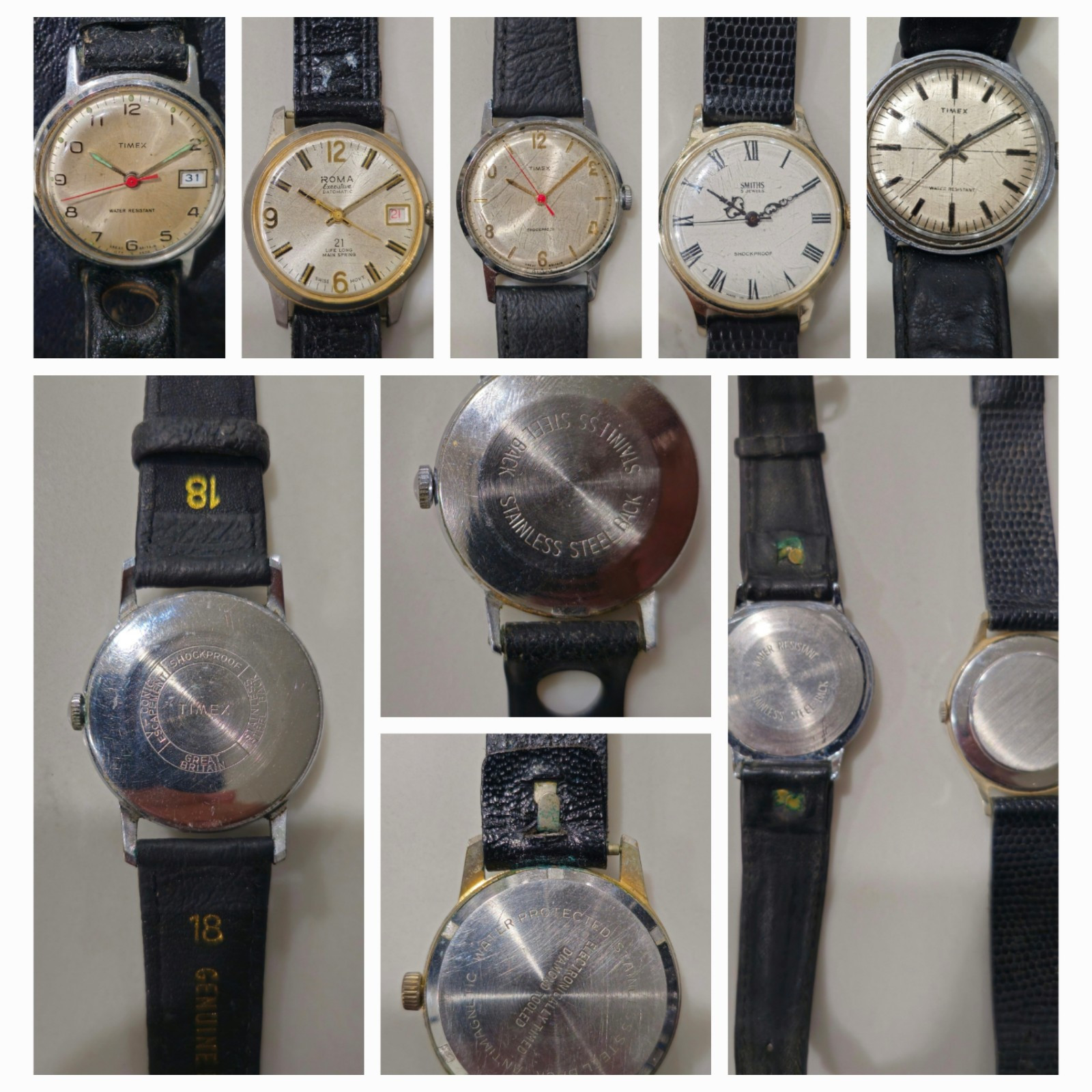 5x Men's Timex Quartz Swiss Made Wrist Watches – In Working Condition