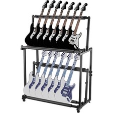 2 Tier Guitar Stand 14 Holders Foldable Rack ...
