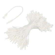 100Pack Cotton Hang Tag,String Snap Lock Pins Loop Price Tag Plastic 3.2"