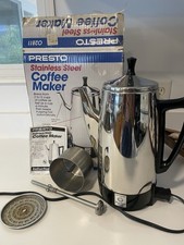 Percolador de café eléctrico Presto de 2 a 12 tazas de acero inoxidable #02811 con caja