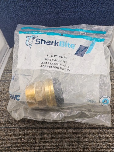Sharkbite UXL115450M Push to Connect Brass Plumbing Fitting 2" x 2" MNPT Adapter