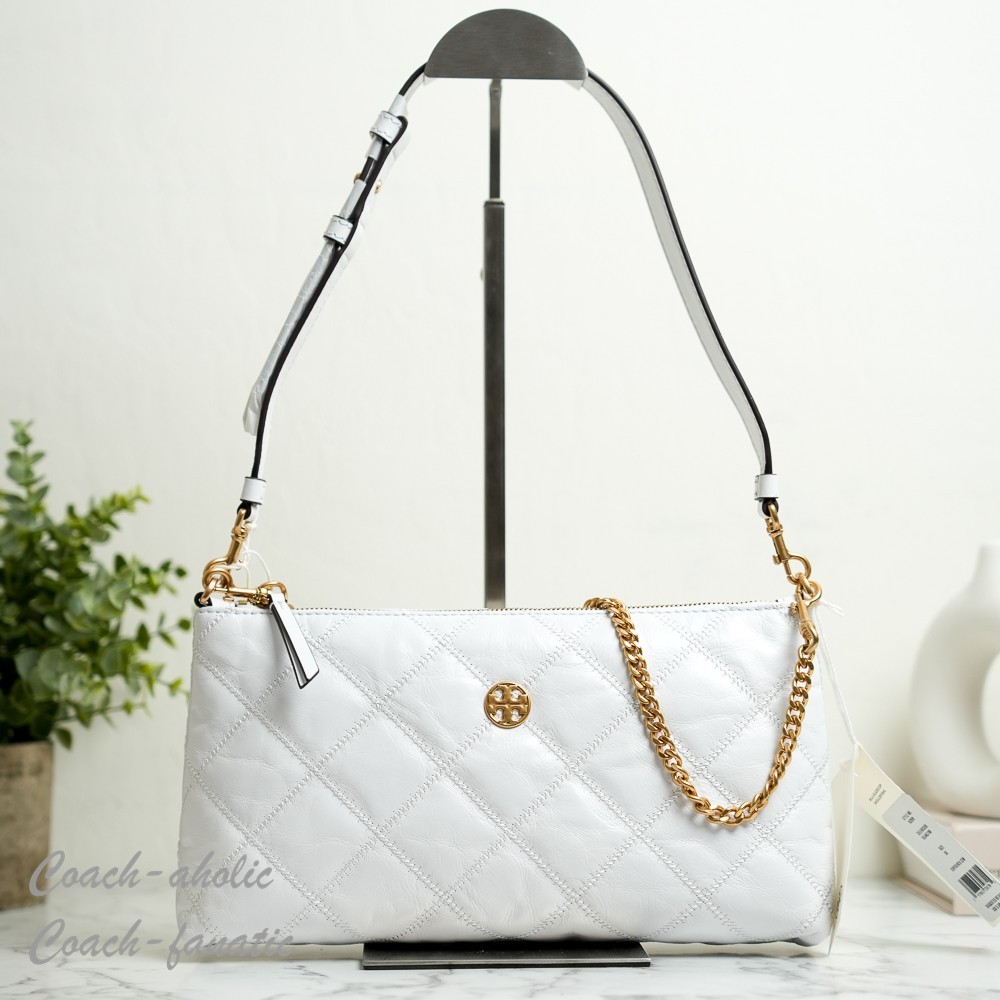 Tory Burch Willa Zip Leather Shoulder Bag in Blanc NWT 162939