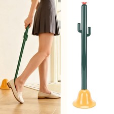 1pc Long Handle Shoe Horn Ergonomic PP Shoe Helper Stick with Base for Home US