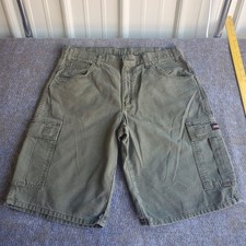 Dickies Cargo Shorts Men s 34 Green Canvas Utility Workwear 11 Inseam