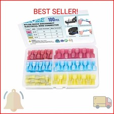 TICONN 100 Pcs Nylon Spade Quick Disconnect Connectors Kit, Electrical Insulated