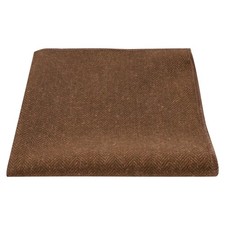 Chestnut Brown Herringbone Wool Pocket Square, Handkerchief
