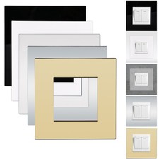 Single Light Switch Socket Finger Plates Surround Wall Protector Cover Acrylic