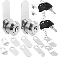 5/8'' Alloy Cam Locks with Keys, for Mailbox, Toolbox and Pickup Trucks 2 Pack 