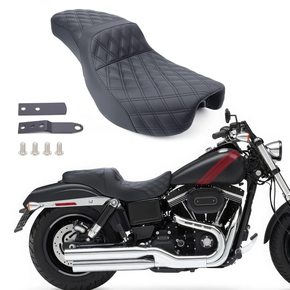 Driver & Passenger Seat For Harley Dyna Super Wide Glide 06-17 Switchback 12-16 - Image 3 of 4