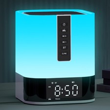 White Noise Sound Machine Alarm Clock with Bluetooth Speaker, 48 Night Light,...