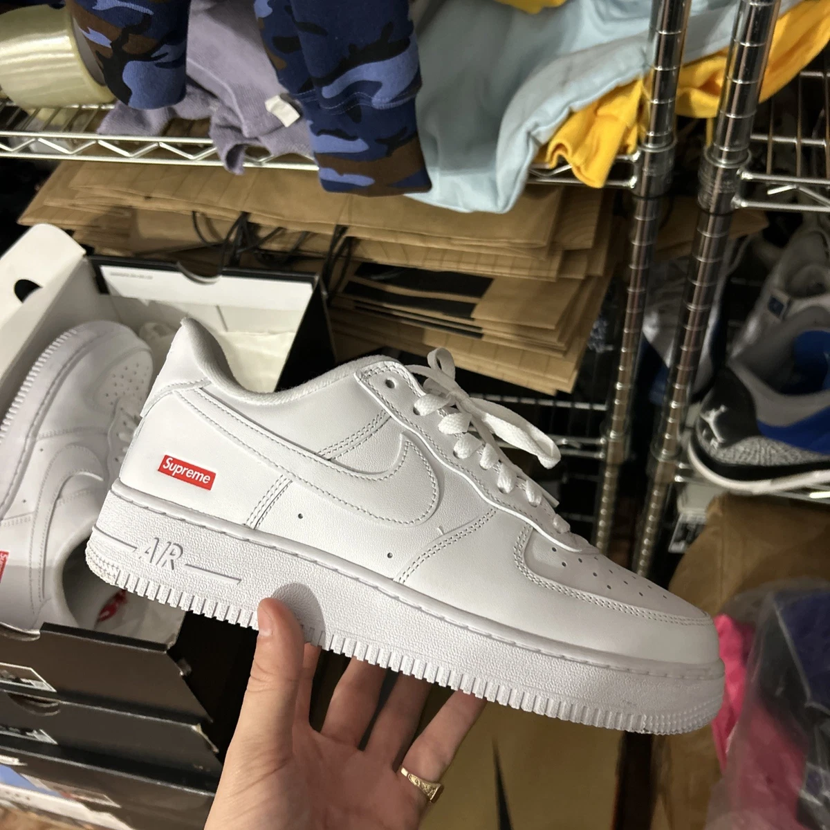 Nike Air Force 1 x Supreme Low Box Logo - White for Sale