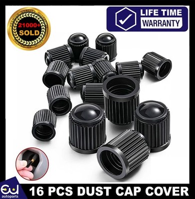 AUTO FAHRRAD FAHRRAD SCHWARZ KUNSTSTOFF LUFTVENTIL REIFEN LEICHTMETALLFELGE KAPPEN STAUBVENTIL 16 X
