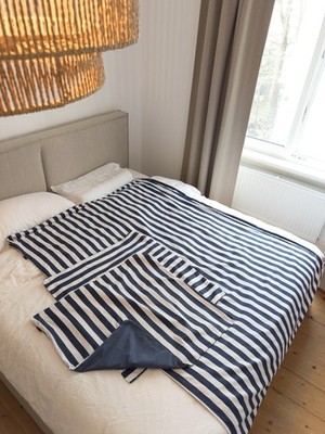 2x Sets Marc O'Polo Bettwäsche 135x200 cm, Stripe, Baumwolle Satin, 80x80 Kissen