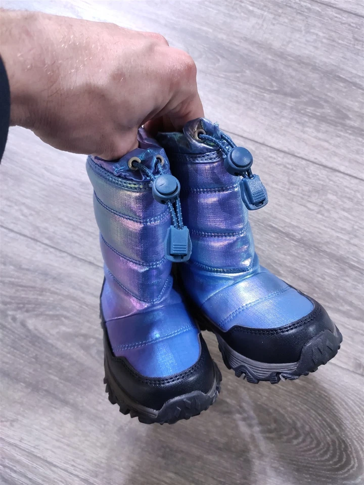 Botas Lands End para niños pequeños niñas niños talla 8 multicolor aisladas zapatos para nieve Foto 2 de 4
