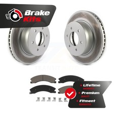 Front Coated Disc Brake Rotors And Ceramic Pad Kit For 2016-2024 Nissan TITAN XD