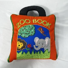 Vtg Cloth Alphabet Book ABCs Animal Learning Interactive Letters Montessori