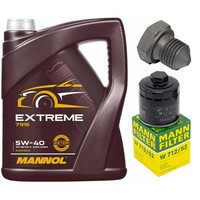 MotoröL Filter Set Mannol 5W-40 5 Liter + Schraube FüR VW Lupo 1.0 6E1 50 PS