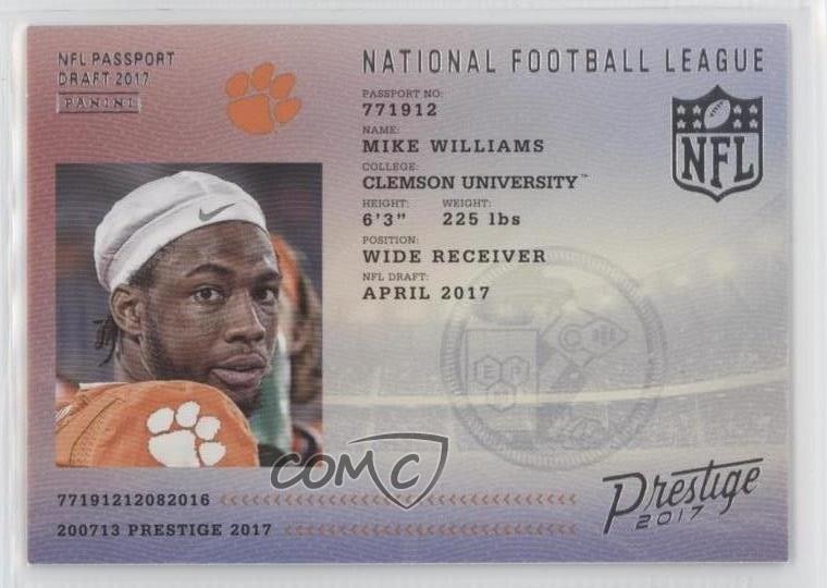 2017 Panini Prestige NFL Passport Mike Williams #20 Rookie RC 13ew