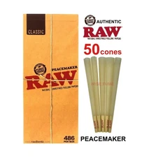 RAW Classic PEACEMAKER 140mm/5.5 inch Pre-Rolled Cones (50 pack)AUTHORIZED