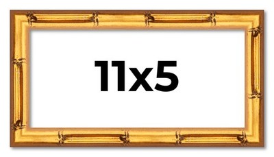 11x5 Frame Gold Bamboo Picture Frame  Modern Photo Frame UV Acrylic, Acid Free