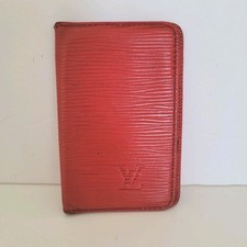 Louis Vuitton Epi Cartes Cr dit Wallet Small Card Holder Red Leather Retro Logo
