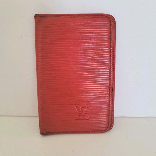Louis Vuitton Epi Cartes Crédit Wallet Small Card Holder Red Leather Retro Logo - Picture 1 of 8