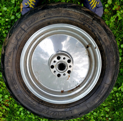 15 X 7  BILLET MOTORCYCLE WHEEL 1 '' AXLE FOR 230/60/15 TIRE  EXILE MOTORCYCLES