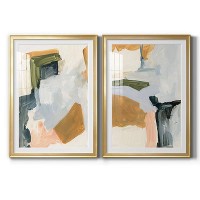 Palette Meld I by Wexford Homes 2 Pieces Framed Abstract Paper Art Print 26.5 In