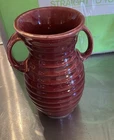 McCoy Pottery Vase Red Burgundy Vintage  Made in the USA 6” MCM