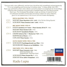 RADU LUPU RADU LUPU: THE UNRELEASED RECORDINGS - DECCA MASTERS AND RADIO TAPES 1
