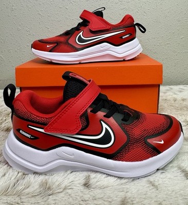 Nike Cosmic Runner PS Red Black Kids Jogging Shoes HM4400-601   Size 12C