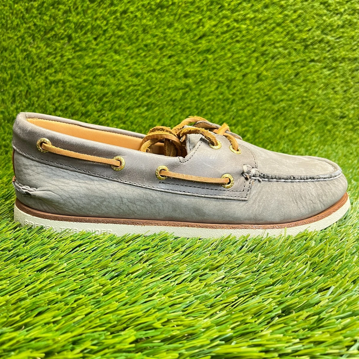 Sperry Gold Cup Men’s Size 9.0 M Sport Oxford Gray Leather Shoes Vibram Soles Gold Cup Casual Shoes for Men for sale | eBay main image 2