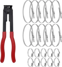 Alpha Rider For Auto/ATV CV Joint Axle Boot Clamp with 20 Crimp Bands, Red 